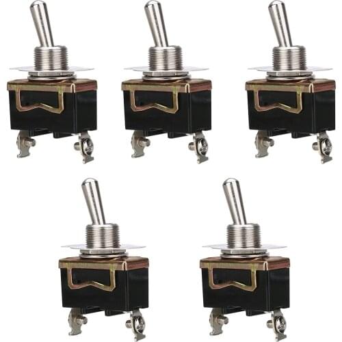 5pcs/set 12V 15A Heavy Duty Rocker Toggle Flick Switch ON/OFF Car Truck Auto Dash Light Metal SPST Switch
