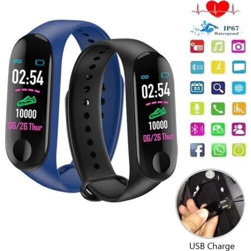 Pedometer M3 Plus Smart Sports Wristband Men Women Fitness Bracelet Watch Waterproof Running Walking Step Counter Health Band