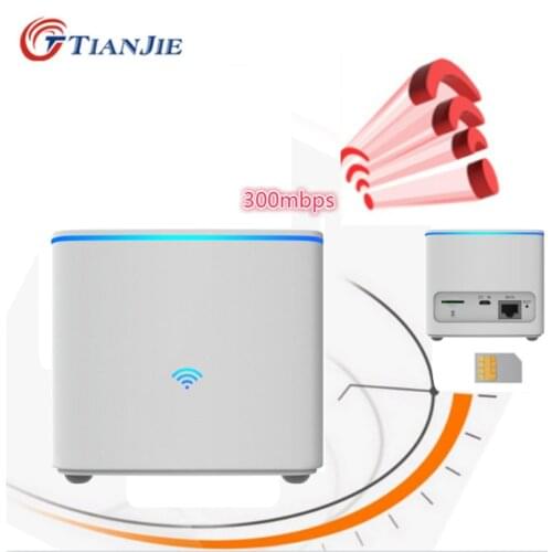 TIANJIE 300Mbps Wireless Router 4G Wifi LTE High Speed Unlocked Mobile Hotspot RJ45 Ethernet Port CPE Modem with SIM Card Slot