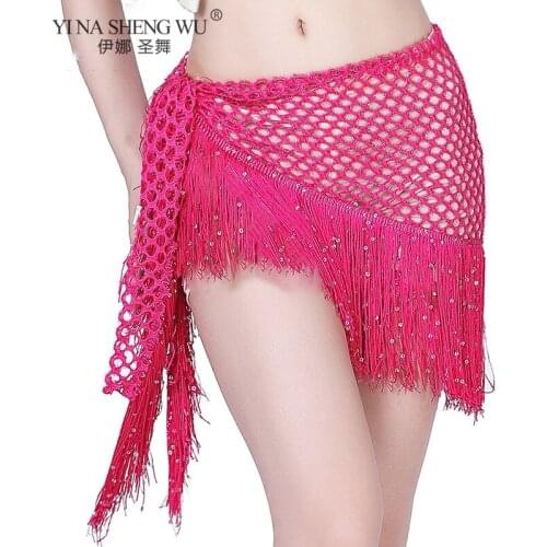 Bohemia Style Belly Dance Costumes Sequins Dance Hip Scarf for Elegant Women Eastern Belly Dancing Practice Belts Accessories