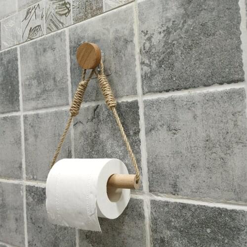 Round Hook Vintage Towel Hanging Rope Toilet Paper Holder Home Hotel Bathroom Decoration Supplies