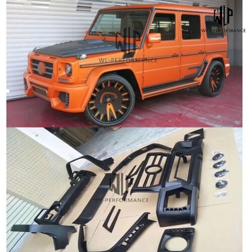 W463 FRP unpainted Car Body Kit Front Bumper Rear Bumper Diffuser Round Eyebrows For Mercedes-Benz W463 G Class G55