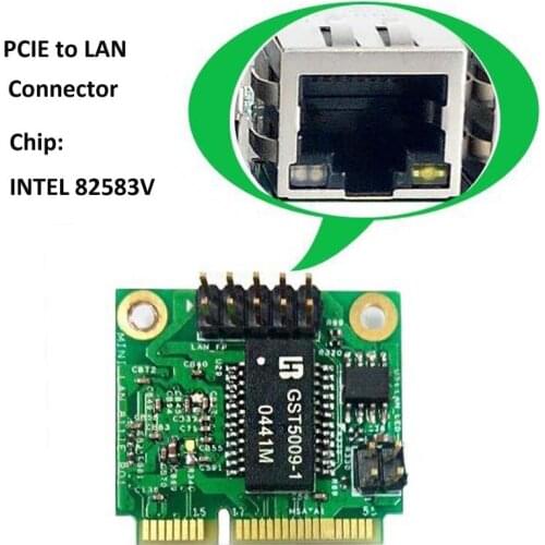 Factory Low price Mini Pcie to LAN Connector 1000Mbs with INTEL 82583V Support 10/100/1000 Mbs