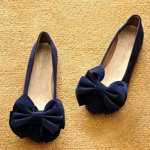 Autumn Butterfly Knot Women Flats Shoes Fashion Cute Shoes Woman Plus Size 34-43 Pregnant Shoes Female Footwear Ladies Loafers