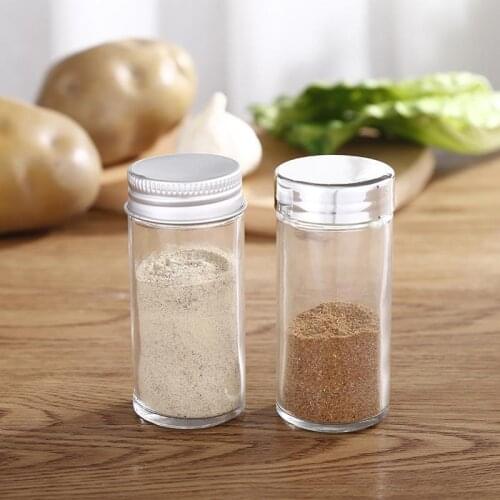1pc Clear Seasoning Bottle Reusable Glass Spice Jar Seasoning Shaker Salt Jar Spice Container For Kitchen Pepper Storage Tools