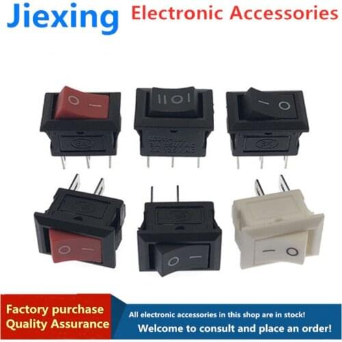 10Pcs Push Button Switch 10x15mm SPST 2Pin 3pin 3A 250V KCD11 Snap-in On Off Boat Rocker Switch 10MM*15MM Black Red White
