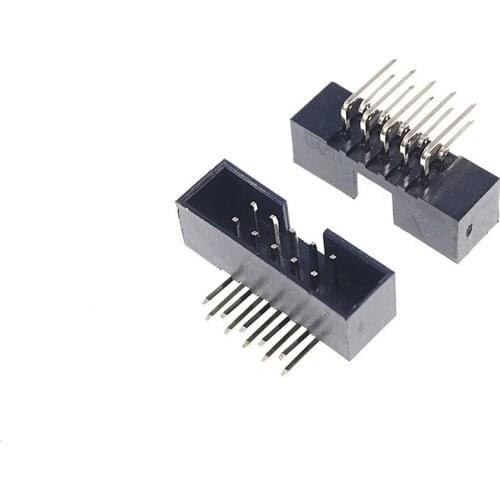 100 Pcs Box Header 10Pin 2x5P 2.0mm Pitch Male Shrouded PCB right angle IDC Socket dual rows space 2.0 Through hole DIP