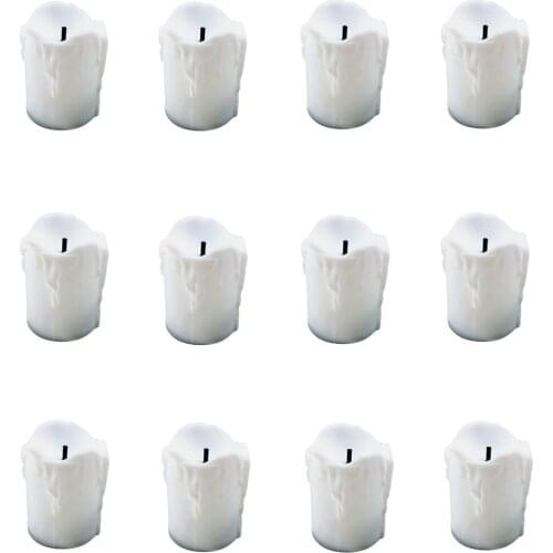 12pcs Candles Light Flameless LED Candle Lamp Bright Bulb Battery Operated Tea Light with Realistic Flames Fake Candle Colorful