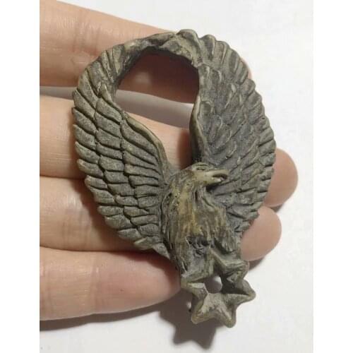 16 pcs Faux Yak Bone Resin Carved Hawk Pendant Necklace Adjustable