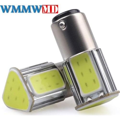 2pcs Car 1157 BAY15D P21/5W 4 COB chip LED Bulb Tail Signal Brake Stop Reverse DRL Light Yellow Red 6000K White parking 12V