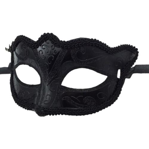 2Pcs Stunning Black Eye Mask Masquerade Ball Halloween Party Fancy Dress Costume
