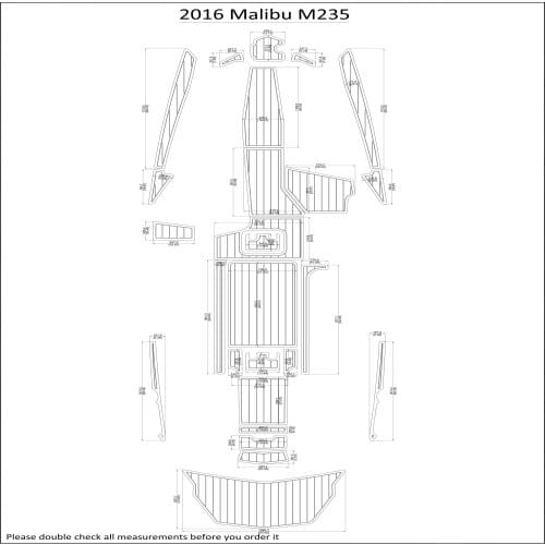 2016 Malibu M235 Swim Step & Cockpit Pad Boat EVA Teak Decking 1/4" 6mm