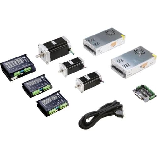 EU US Free ship 3Axis Nema34 Stepper Motor 34HS5435C-37B2 1600oz-in& nema23 425oz-kit DM860A DM542A