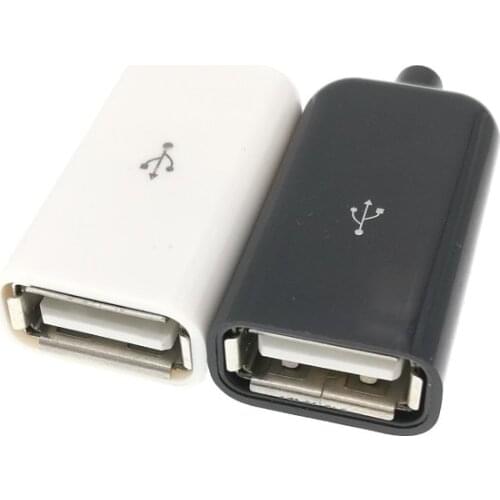 50Set DIY USB 2.0 A Female Assembly Adapter Connector Plug Socket White