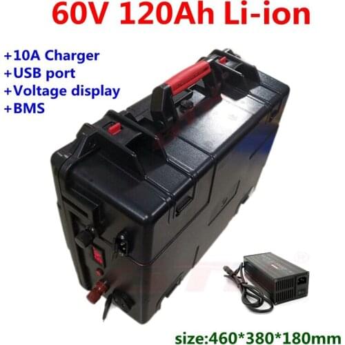 60V 120Ah 100Ah lithium li ion battery for solar energy storage electric motorcycle tricycle forklifts EV +10A charger