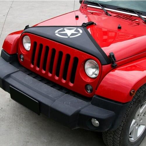 AL21 -Engine Hood Bra Cover Protect for Jeep Wrangler JK 2007-17 Accessories Pentagram