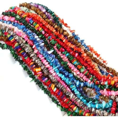 MINHIN Natural Chips Shape Stone Beads Crystal Agates Irregular Gravel Beads For Diy Bracelet Jewelry Making Strand 34inches