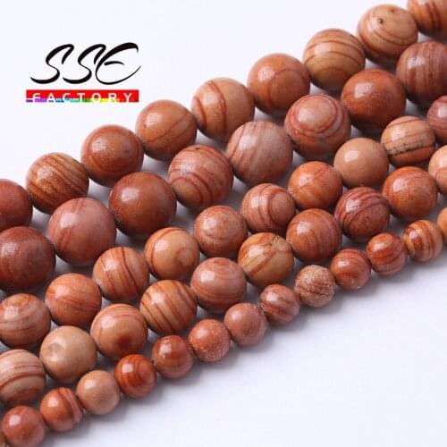 Natural Orange Yellow Striped Jaspers Stone Beads Round Loose Beads For Jewelry Making Diy Bracelet Accessories 6 8 10 12mm 15