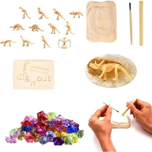 Dinosaur Archaeological Excavation Toy DIY Blind Box Scientific Experiment Set Gem Simulation Model Blind Case