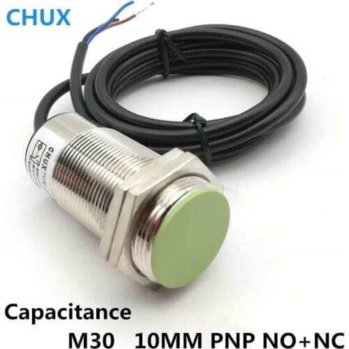 Proximity Switch PNP Capacitive 24V DC M30 NO+NC CM30-10-DPC IP67 10mm Detect Distance Motion Sensor