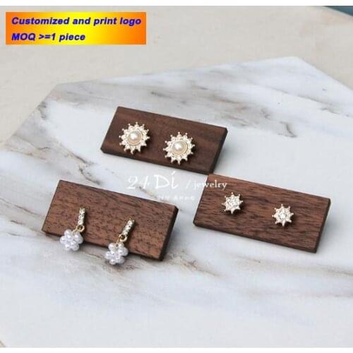 Wooden Earring Display Stand Wood Earring Holder Jewelry Earrings Rack Showcase Jewelry Organizer