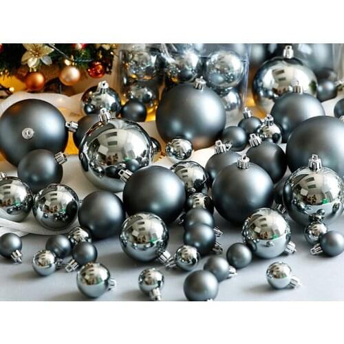 3-10CM High Grade Gray Christmas Ball Hanging Decorations Home Window Decor Pendant Birthday Party For Tree