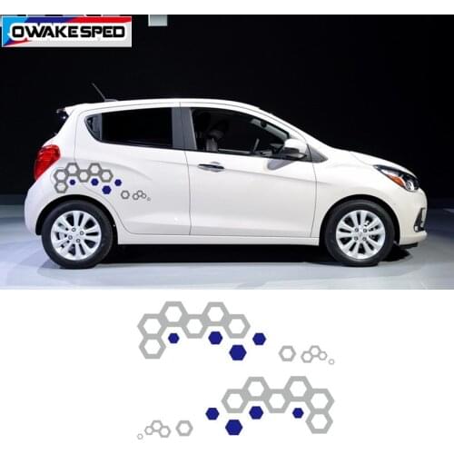 Geometric Graphics Vinyl Decals Car Door Body Decor Stickers For Chevrolet Spark Both Side Racing Styling Sport Stripes