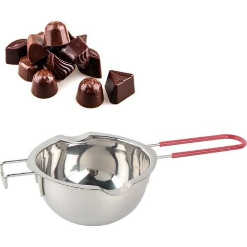 Stainless Steel Chocolate Pot Double Pan Milk Bowl Butter Candy Insulation Pastry Baking Tools Small Large Size 400ml/600ml