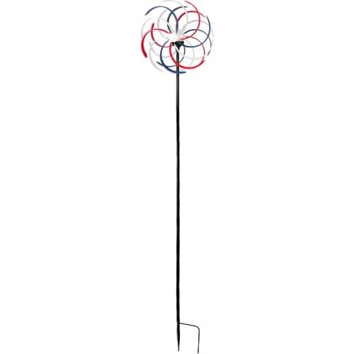 Wrought Iron Solar Wind Spinner Plug Lawn Light Outdoor Metal Windmill Garden Night Light Garden Decor Landscape Lamp