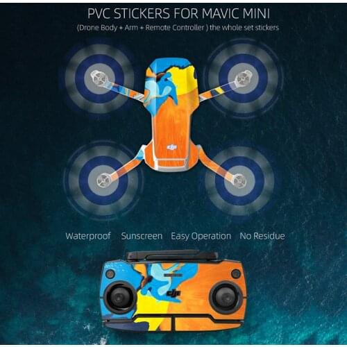 Colorful PVC Stickers For DJI Mavic Mini Waterproof Skin for Drone Body Arm Remote Control Protector for Mavic Mini accessories
