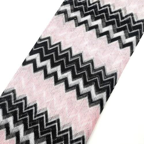 Knitting Lace Fabrics Zig Zag Wave Striped Lace Crochet Mesh Fabric Diy Fashion Cloth 150CM