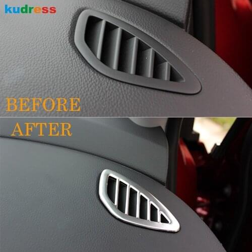 For Chevrolet Cruze 2017 2018 Stainless Steel Car Interior Front Air Condition Vent Cover Trim AC Outlet Frame Trims Accessories