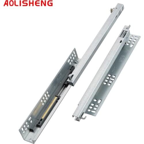 AOLISHENG Drawer Bottom Mount Concealed Two-Section Soft Closing Kitchen Cabinet Slides