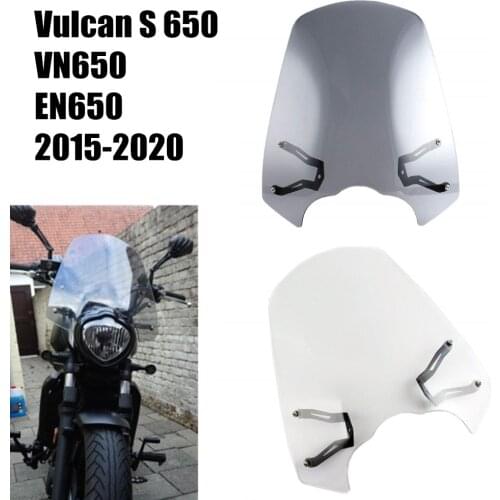 Motorcycle Windscreen Windshield with Bracket For KAWASAKI Vulcan S 650 EN650 VN650 Cafe 2015-2021 2016 2017 2018 2019 Clear New