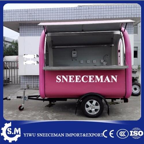 Mobile heavy duty catering trailer cart used traction snack dining cart best quality with bbq trailer
