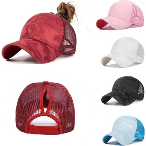 Trendy Womens Ponytail Baseball Cap Summer Mesh Snapback Hat Female Fashion HIp Hop Hats Casual Adjustable Outdoor Bone