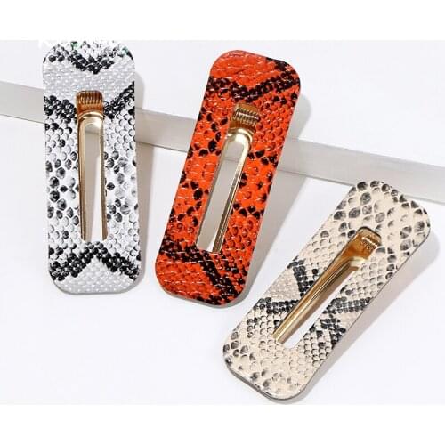 KOMi Bohemian 3pcs Set Bohemian Leather Pattern Hair Clip Set Leopard Hair Accessory Girl Hair Clip Sweet Daily Headdress K1772