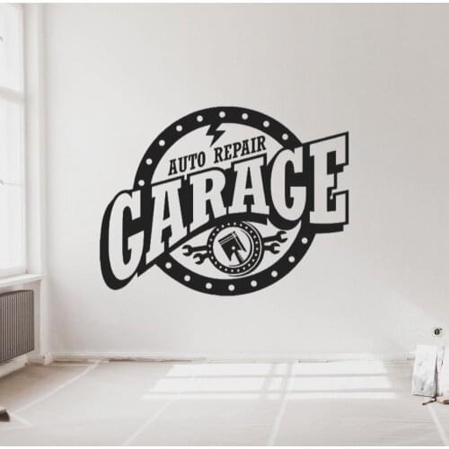 New Auto Repair Garage Silhouette Wall Sticker Car Service Garage Workshop Decal Wall Art Decoration A001406