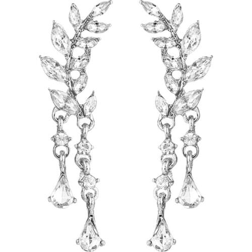 New Womens Angel Wings Stud Earrings Rhinestone Inlaid Alloy Ear Jewelry Party Earring Gothic Feather Brincos Fashion 2018