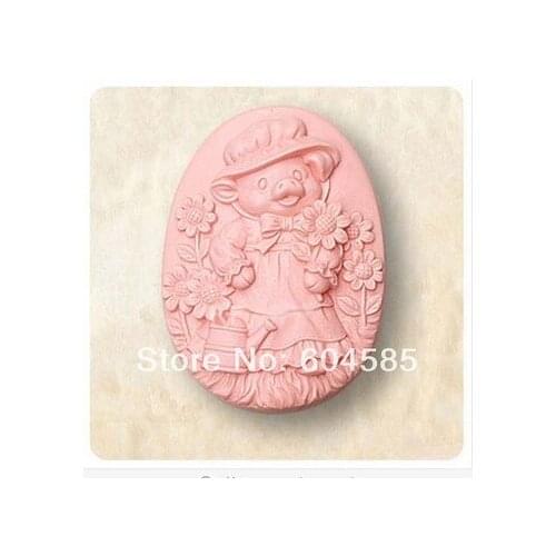 New Cartoon Cute Pig girl 50033 Craft Art Silicone Soap mold Craft Molds Handmade soap molds