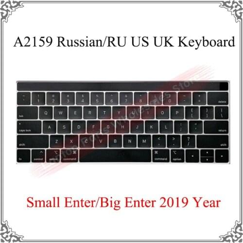 Original Laptop A2159 Keyboard 2019 For Macbook Air 13.3" A2159 Russian RU US UK English Keyboard Replacement Small Big Enter