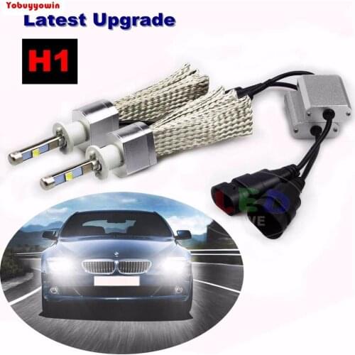 Pair Powerful Car H1 P14.5S Car 80W 13200LM 6000K Super Slim All-in-One USA-MADE CREE XHP-70 Chips LED Headlight Conversion Kit