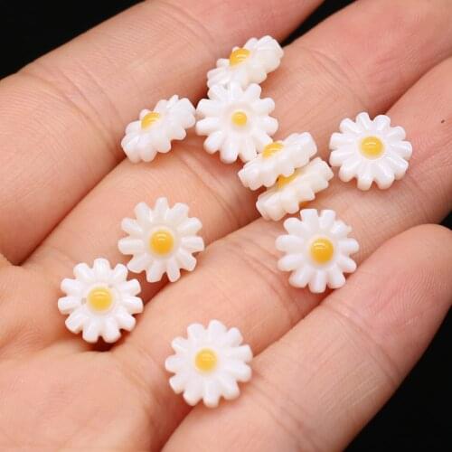 Natural Shell Beads Sunflower Sea Mother of Pearl Loose Beads For Jewelry Making DIY Earring Necklace Accessories