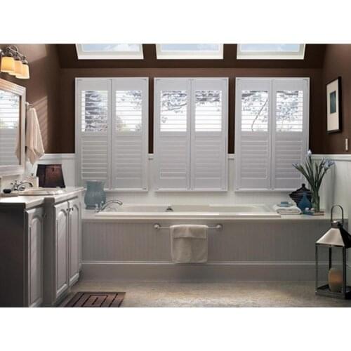 Custom Basswood Plantation Shutters Wooden Blinds Solid Wood Shutter Louver PS213