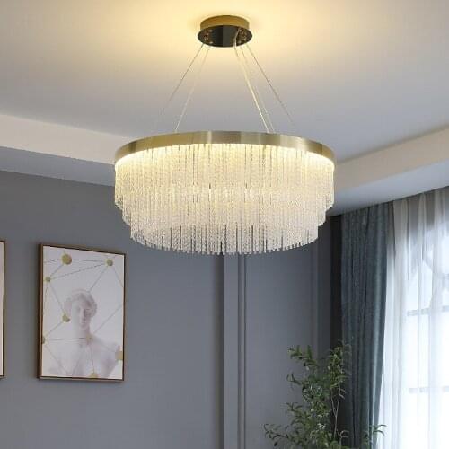 Post Modern Light Luxury Chandelier Simple Atmosphere Living Room Chandelier LED Bedroom Dining Crystal Chandelier