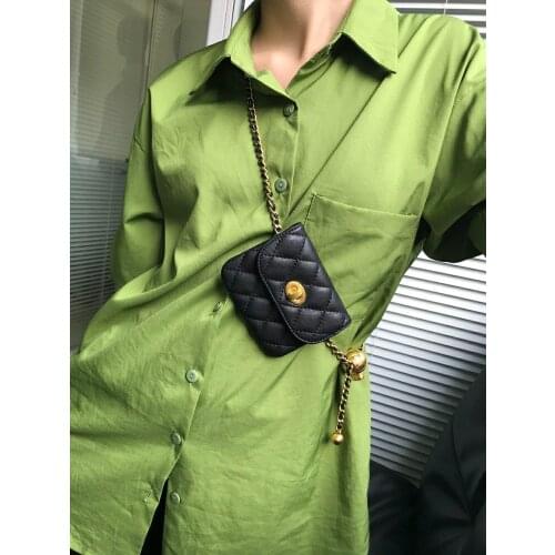 Simple Solid Color PU Leather Mini Crossbody Bags For Women 2021 Summer Branded Shoulder Bag Handbags Trending Luxury Waist Bag