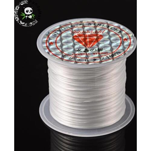 Elastic Fibre Wire, Dyed, White, 0.8mm, 11m/roll