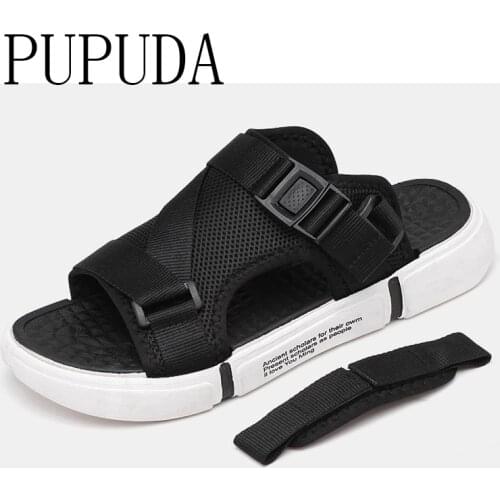 PUPUDA 2020 Summer new sandals men classic outdoor Beach shoes fashion trend comfortable slippers breathable One-word drag