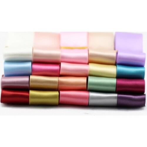 DIY 38mm Single Face Satin Ribbon Polyester Manual monochrome ribbons Hair bow material 5M/Lot