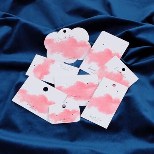 100Pcs/Lot Multi Sizes Earrings Card Pink Cloud Jewelry Necklace Cards Cute Ear Studs Hairpins Packaging Display Cards